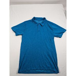 Rhone Performance Stretch Golf Sport Blue Short Sleeve Polo Shirt Mens Large‎